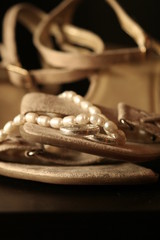 wedding rings on shoes