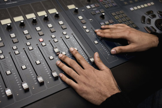 Mixing desk, recording studio
