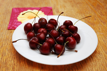Cherries on the plate