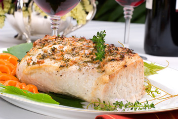 Delicious garlic thyme roast pork loin is ready for dinner 