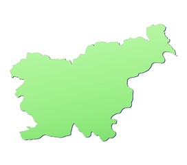 Slovenia map filled with light green gradient