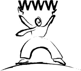 man with www symbol