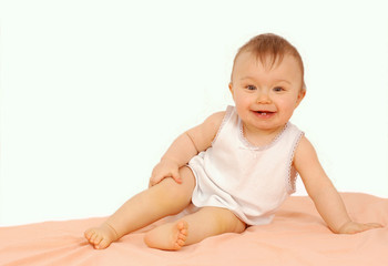 Naklejka premium happy baby girl