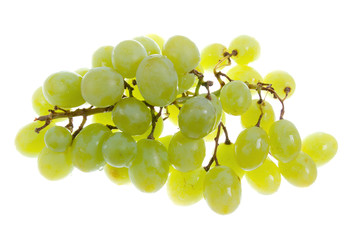 Grape cluster on white background.