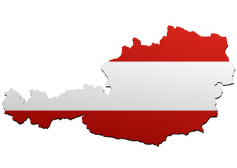 Obraz premium Carte de l'Autriche (Drapeau)