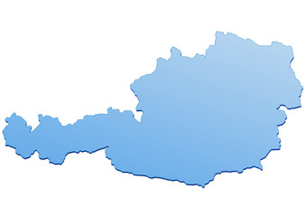Carte de l'Autriche bleu