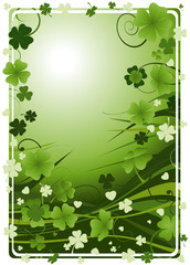 design for St. Patrick's Day with four and three leaf clovers