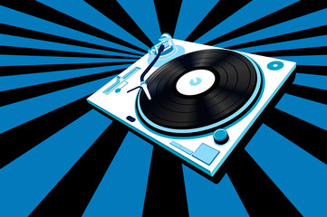 abstract design, turntable and rays