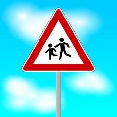 verkehrszeichen spielende kinder