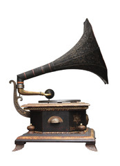 An old gramophone ornate with Jewish motives.