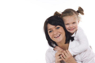 loving mother and daughter