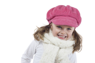 cute little girl with pink hat