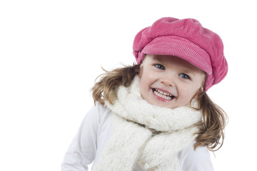 cute little girl with pink hat