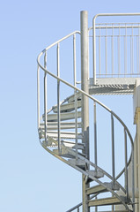 Spiral metal staircase