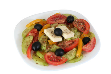greek salad isolated on white