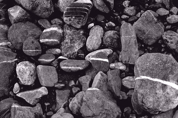 lined pebbles
