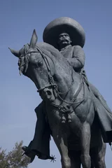 Poster Huge statue Emiliano Zapata revolutionary hero Toluca Mexico © Bill Perry