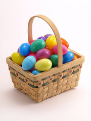 Wicker Easter Basket with colorful eggs 4