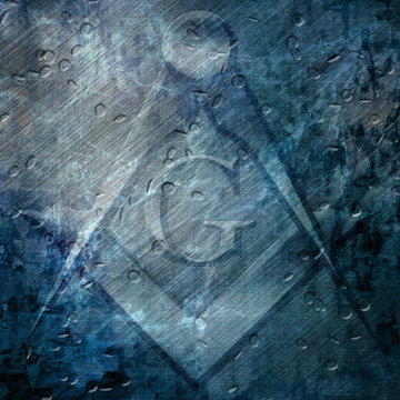 Grunge background with freemason symbol