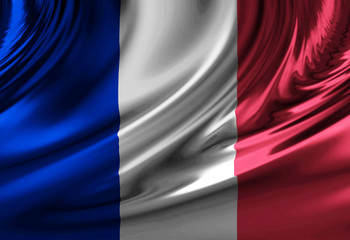 French flag waving in the wind