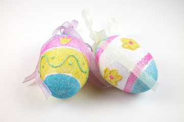 Sparkling Easter Eggs with Ribbons