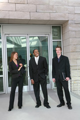 Fototapeta premium Attractive diverse business people at their company