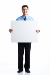  Smiling businessman. Isolated over white background.