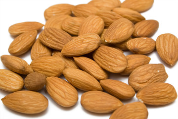 Almonds; objects on white background
