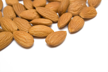 Almonds; objects on white background