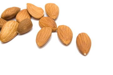 Almonds; objects on white background