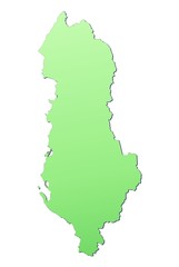 Albania map filled with light green gradient
