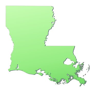 Louisiana (USA) map filled with light green gradient