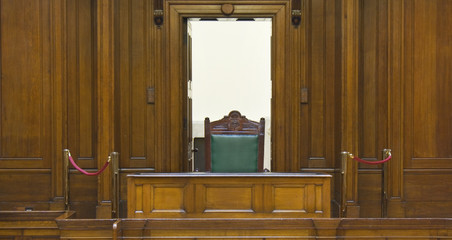 Very old courtroom (1854) with Judges chair  - 6425324