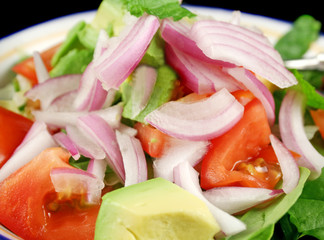 Delightful bowl of freshly prepared garden salad.