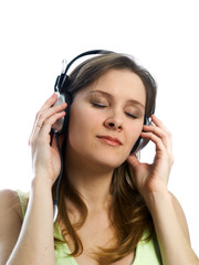 Fototapeta premium girl with headphones