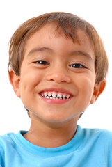 Portrait of a happiness Boy on white .