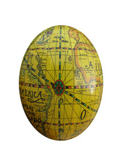 Easter egg globe isolated on white