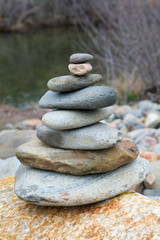 Fototapeta na wymiar Rocks in balance - outdoor photography -