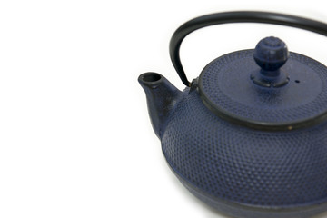 Blue teapot isloated
