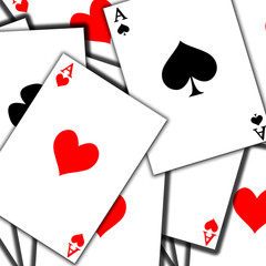 Playing cards background with soft shades