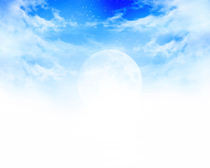 Fototapeta na wymiar Moon in the clouds