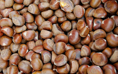 bin of chestnuts at a market