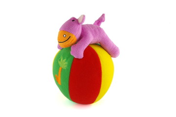 Plush multi-colored toy for baby
