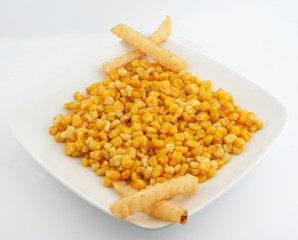 corn and fries