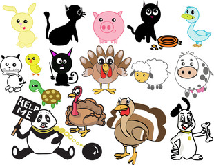 Obraz premium Stylized domestic animals