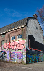 house with graffiti