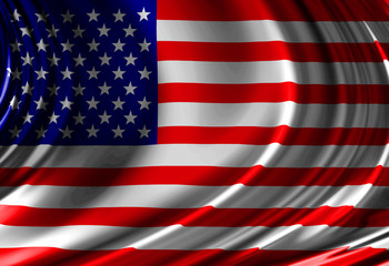 Fototapeta premium Waving american flag