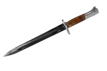 German Military bayonet isolated over a white background