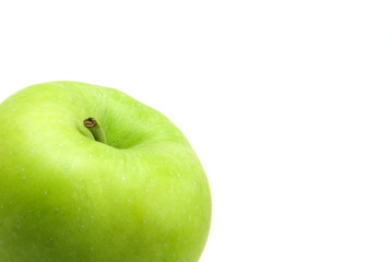 fresh green apple on white background