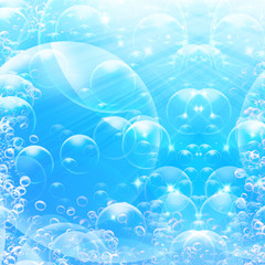 Water bubbles in a frame